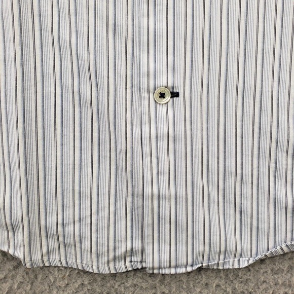 Banana Republic Shirt Mens Medium 15 15.5 Blue Striped Long Sleeve Button Up - Picture 7 of 11